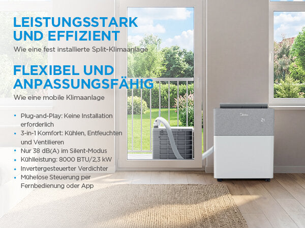 MIDEA PortaSplit Cool | 2,35 kW Mobile Split Klimaanlage